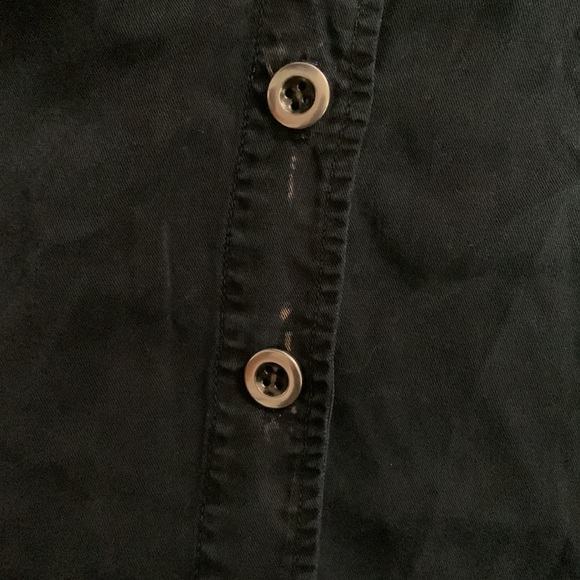 City Wear Vintage 80s Black 100% Tincel Retro Button Up Shirt Silver Detailing - Picture 11 of 11